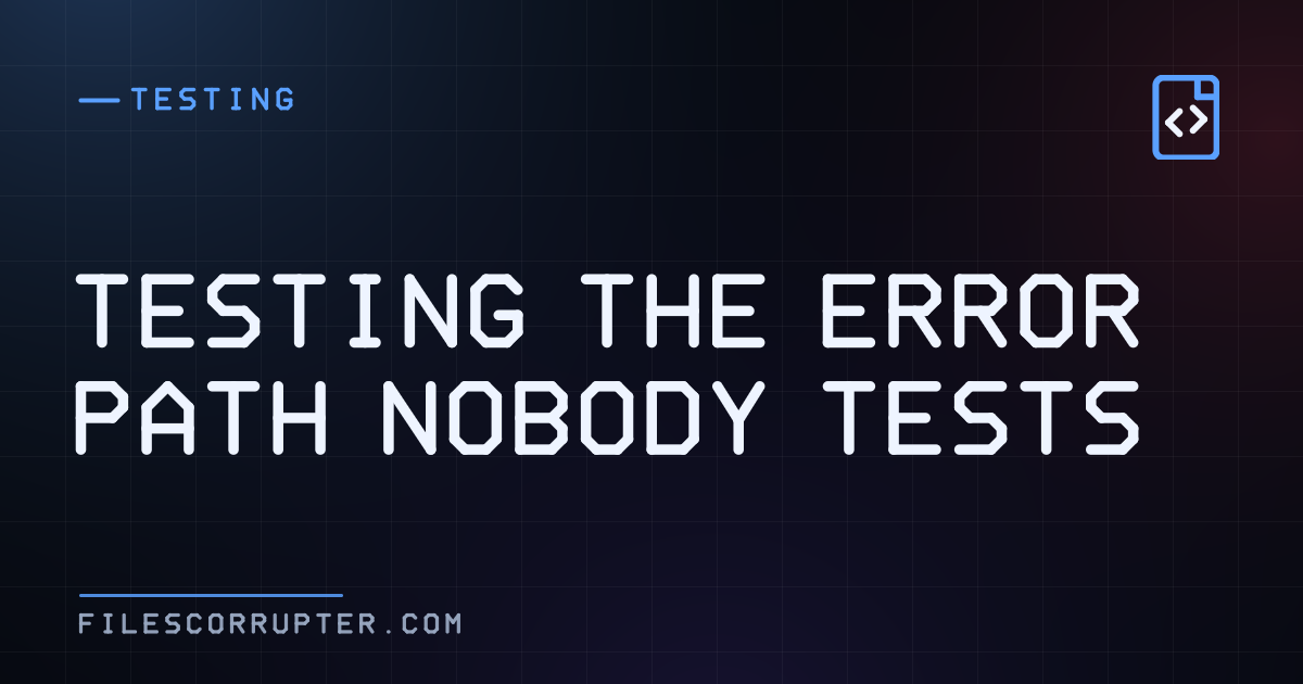 Testing the error path nobody tests